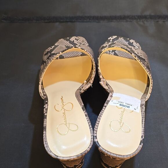 BRAND NEW JESSICA SIMPSON WOMEN'S SNAKESKIN SLIDE SANDALS G1 - Picture 1 of 15